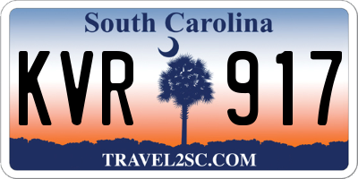 SC license plate KVR917