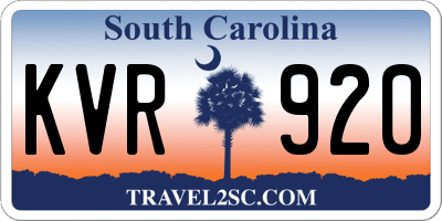SC license plate KVR920