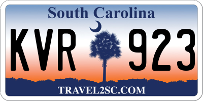 SC license plate KVR923