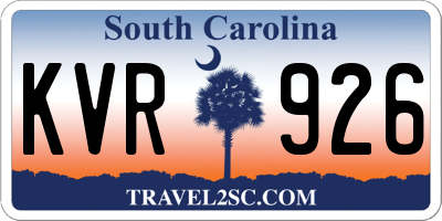 SC license plate KVR926