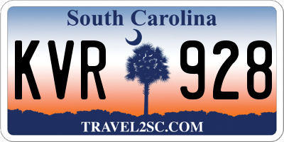 SC license plate KVR928