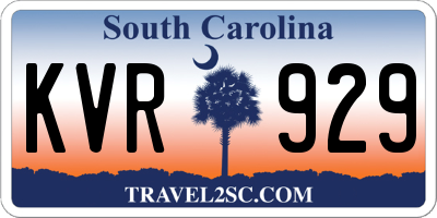 SC license plate KVR929