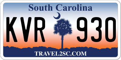 SC license plate KVR930