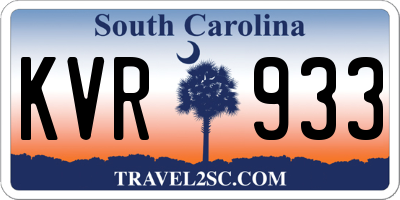 SC license plate KVR933