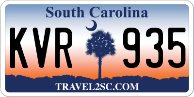 SC license plate KVR935