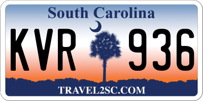 SC license plate KVR936