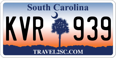 SC license plate KVR939