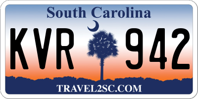 SC license plate KVR942