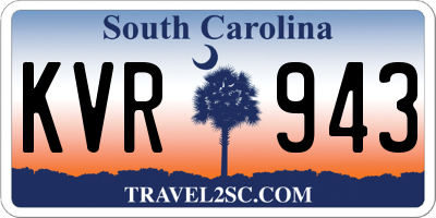 SC license plate KVR943