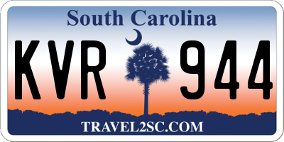 SC license plate KVR944
