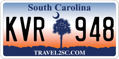 SC license plate KVR948