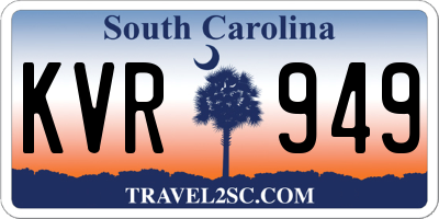 SC license plate KVR949