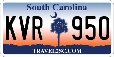 SC license plate KVR950
