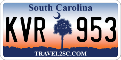 SC license plate KVR953
