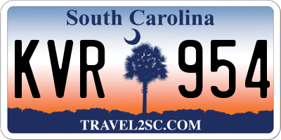 SC license plate KVR954