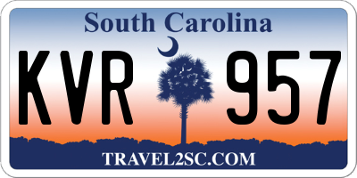 SC license plate KVR957