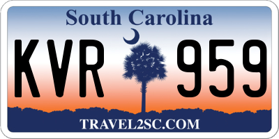 SC license plate KVR959