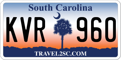 SC license plate KVR960