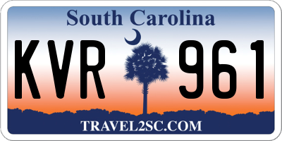 SC license plate KVR961