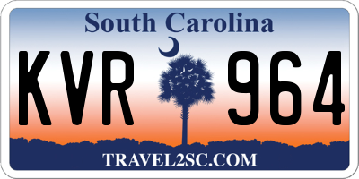 SC license plate KVR964