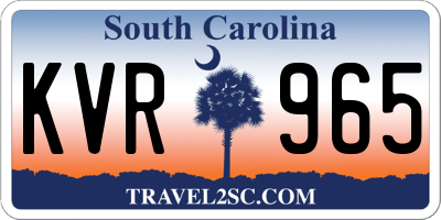 SC license plate KVR965