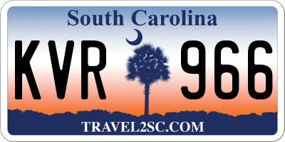 SC license plate KVR966