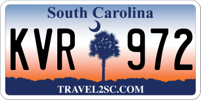 SC license plate KVR972