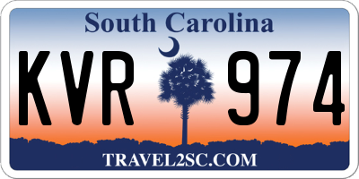 SC license plate KVR974