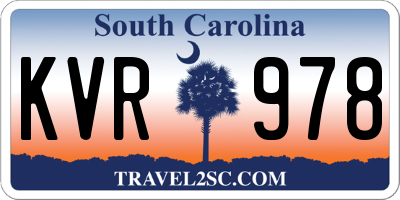 SC license plate KVR978