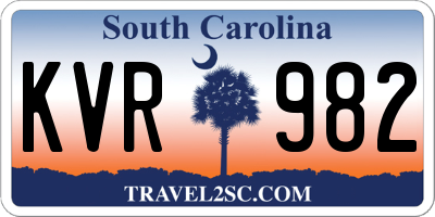 SC license plate KVR982