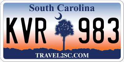 SC license plate KVR983