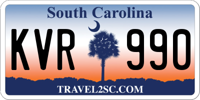 SC license plate KVR990