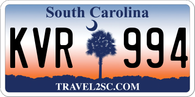 SC license plate KVR994