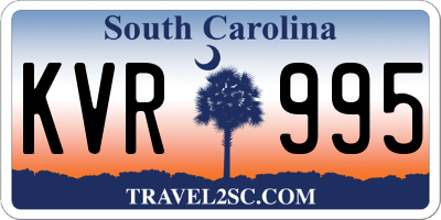 SC license plate KVR995