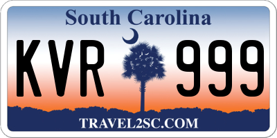 SC license plate KVR999