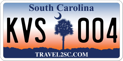 SC license plate KVS004