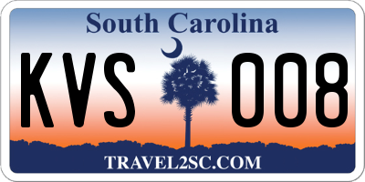 SC license plate KVS008