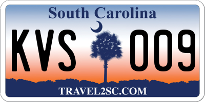 SC license plate KVS009