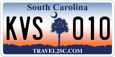 SC license plate KVS010