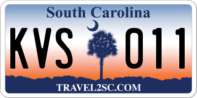 SC license plate KVS011