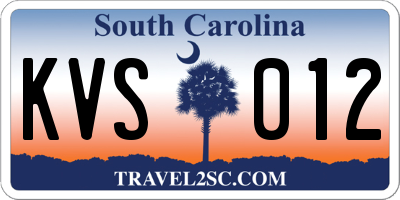 SC license plate KVS012