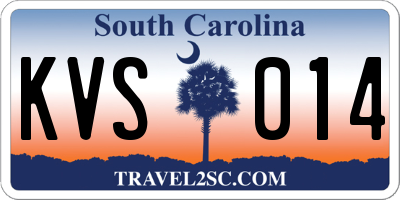 SC license plate KVS014
