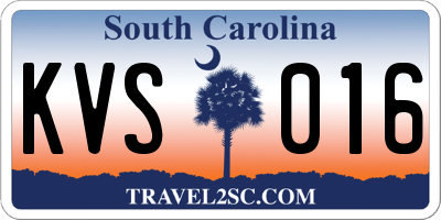 SC license plate KVS016