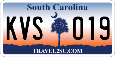 SC license plate KVS019