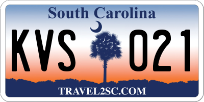 SC license plate KVS021