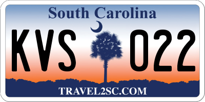 SC license plate KVS022