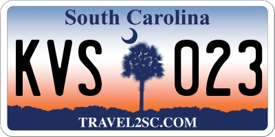 SC license plate KVS023