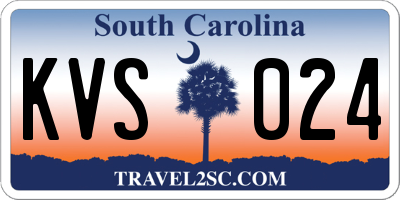 SC license plate KVS024