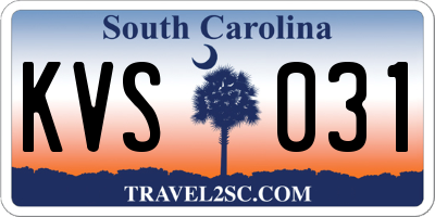 SC license plate KVS031