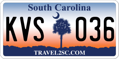 SC license plate KVS036